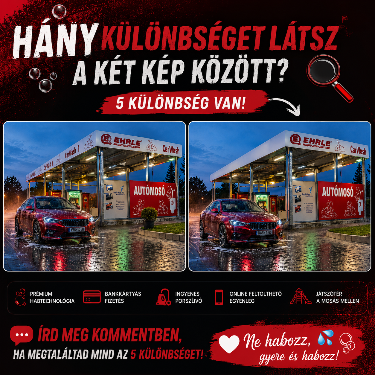 Öt különbség interaktív poszt
