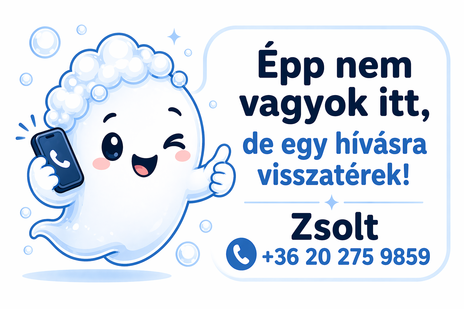 Wash & Go elérhetőségi tábla