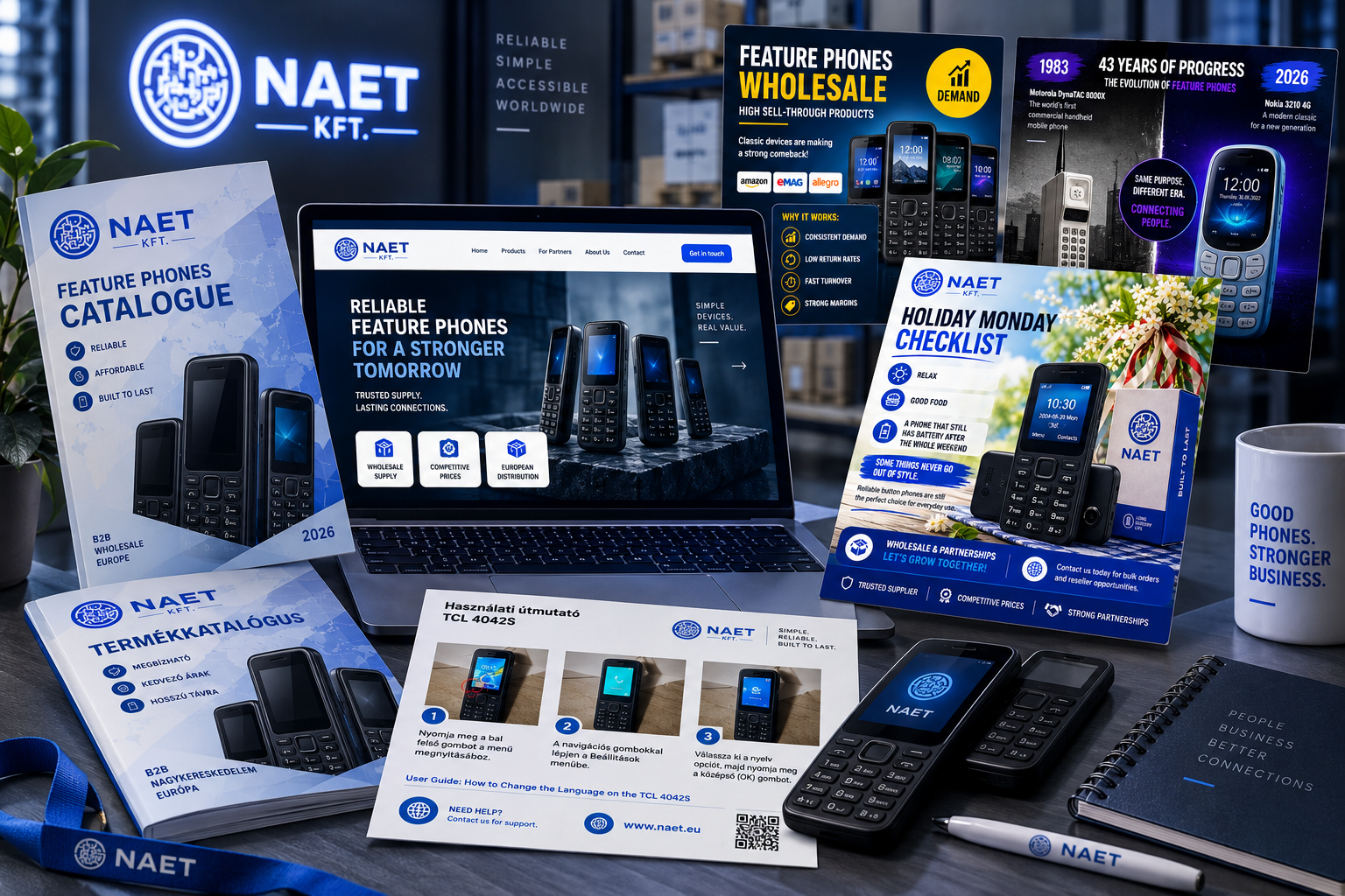 NAET B2B social media és graphic design projekt