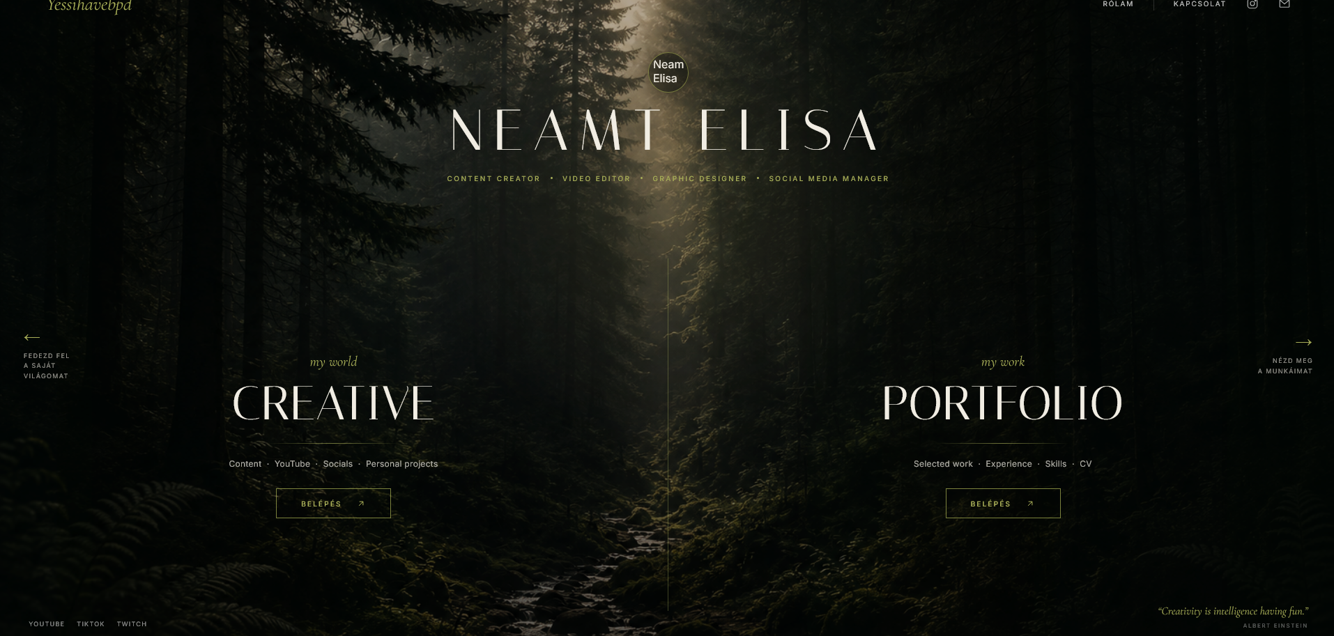 Neamt Elisa portfolio weboldal