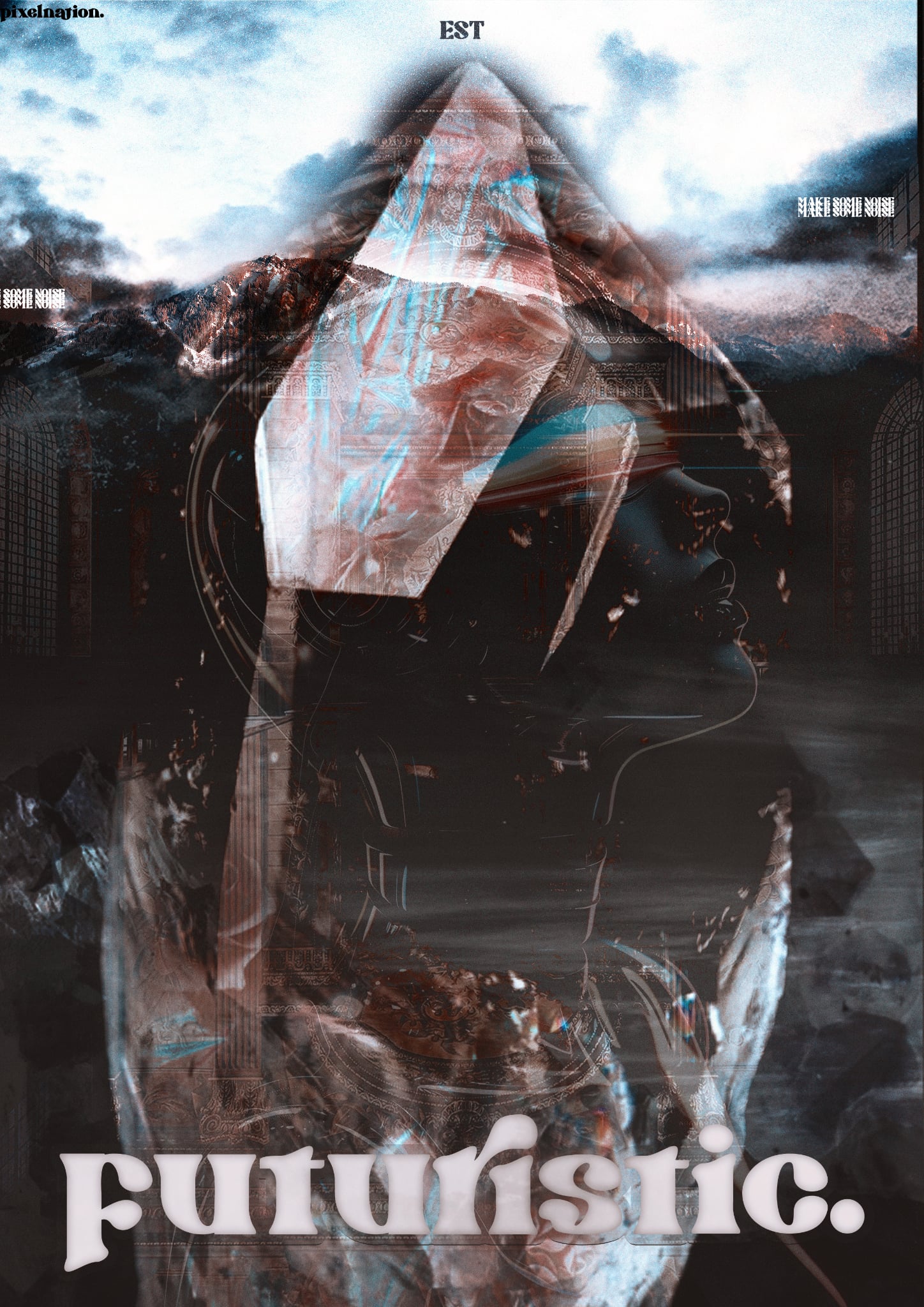 Futuristic experimental poster
