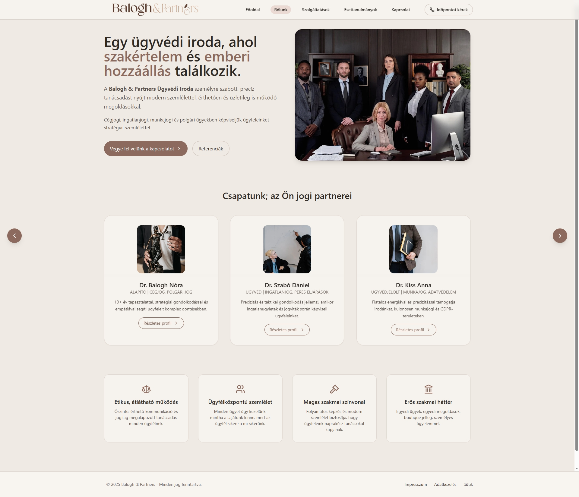 Balogh & Partners weboldal