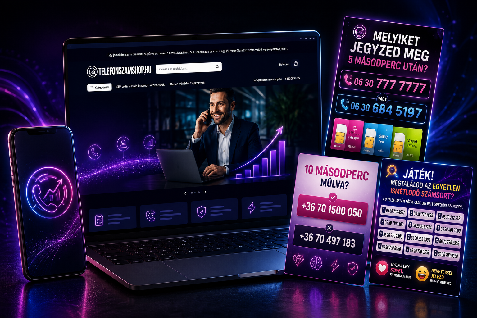 Telefonszámshop social media és e-commerce projekt